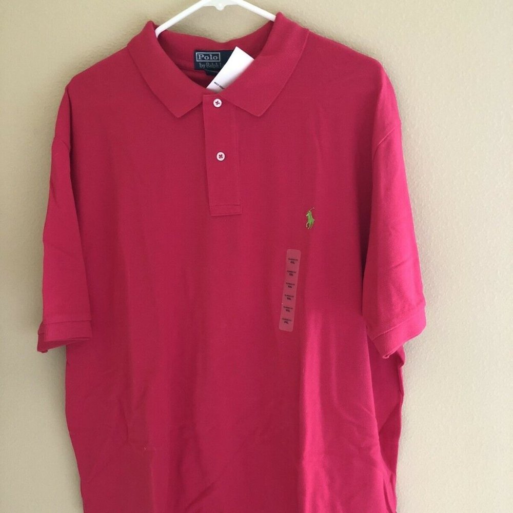 NEW POLO Ralph Lauren Mens Pink Polo Shirt 2XL XXL